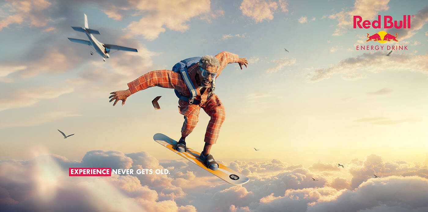 Image representing Red Bull's association with extreme sports and high performance.